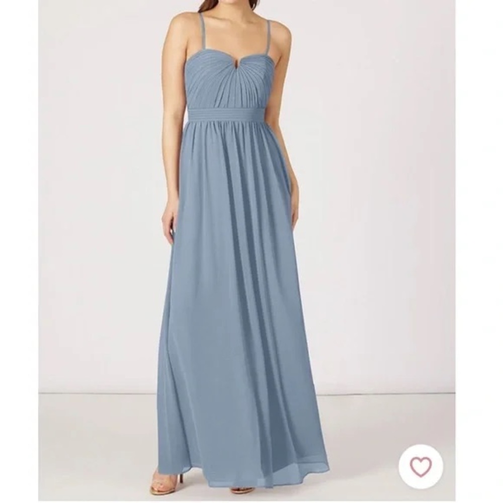 Azazie “Lara” Bridesmaids Dress in Steel Blue color
